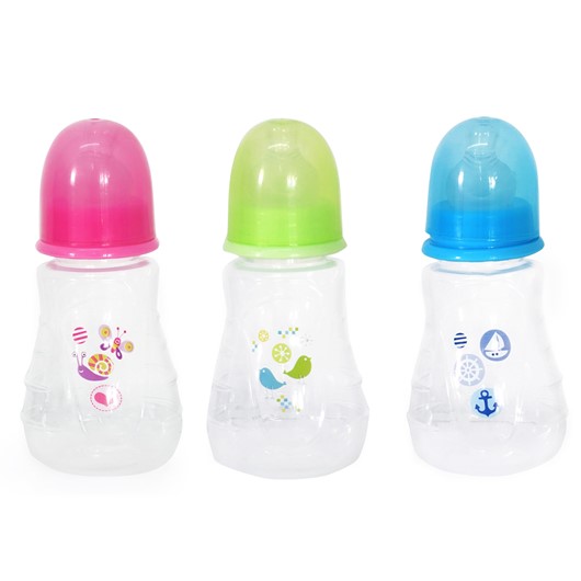 בקבוק עם פטמת סיליקון - Flawless™ Bottle With Silicone Nipple 125ML - צבעוני - Colorful
