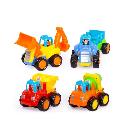 רכבי הנדסה שמחים - (Happy Engineering Vehicles Assorted (4 Pcs - צבעוני Colorful