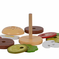 סט המבורגר מעץ - ‏‏‏‏Wooden Hamburger Set