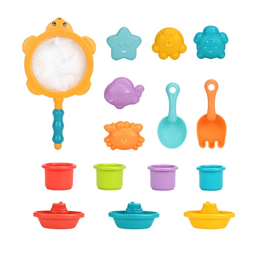 סט צעצועי אמבטיה 15 יח’ - Water Bath Toys - 15 pcs - צבעוני - Colorful