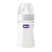 בקבוק זכוכית פטמת סיליקון - Well Being Glass Bottle
