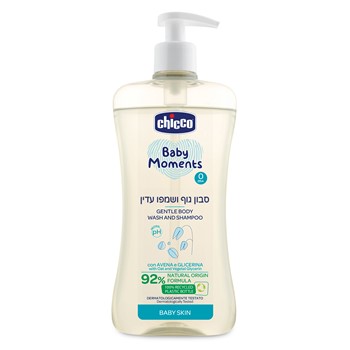 סבון גוף ושמפו עדין בייבי מומנטס – Baby Moments Gentle Body wash and Shampoo - 500 מ”ל בבקבוק משאבה