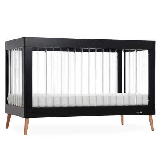 מיטת תינוק אמנדה שחור/אקריל - Amanda™ Baby Bed Black/acrylic 130x70 cm - שחור / עץ - Black / Wood