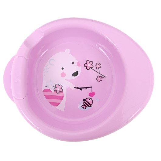 צלחת שומרת חום - +Warmy Plate 6M - ורוד דב - Pink Bear