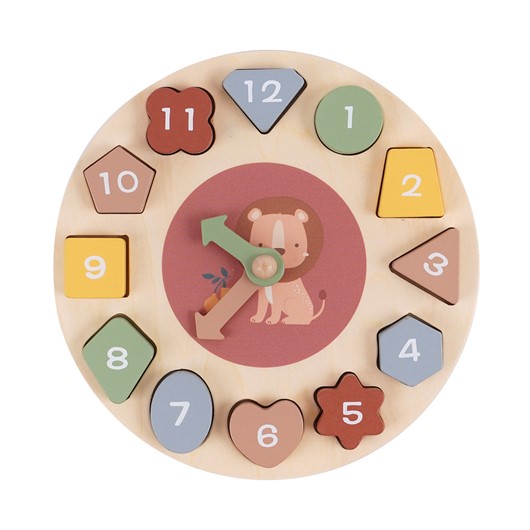 שעון התאמת צורות מעץ - Wooden Shape Sorting Clock - צבעוני - Colorful