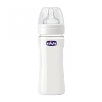 בקבוק זכוכית פטמת סיליקון - Well Being Glass Bottle