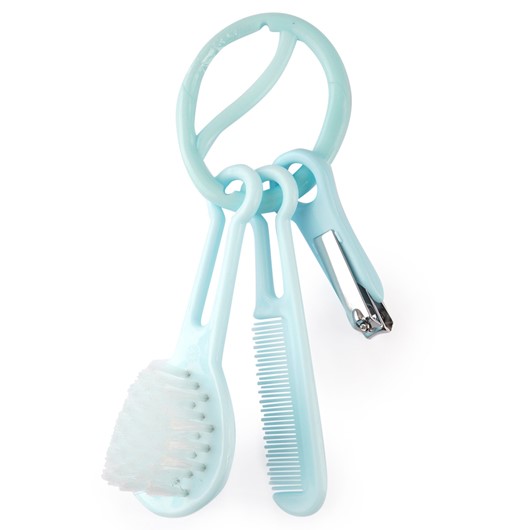 סט מברשת, מסרק וקוצץ ציפורניים - Flawless™ Comb, Brush & Nail Clipper - כחול - Blue