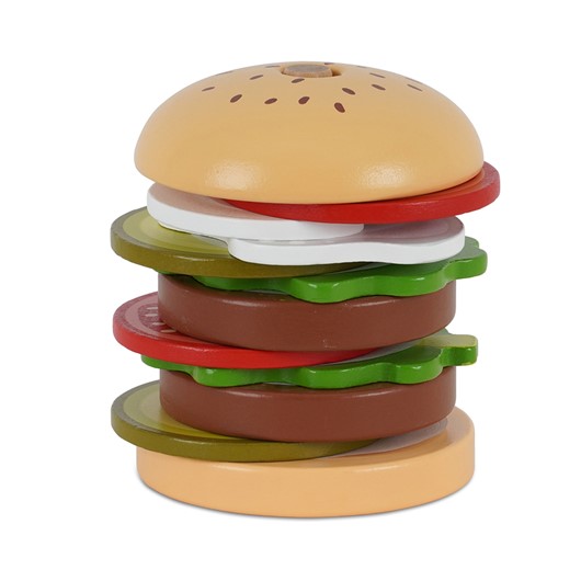 סט המבורגר מעץ - ‏‏‏‏Wooden Hamburger Set - צבעוני - Colorful
