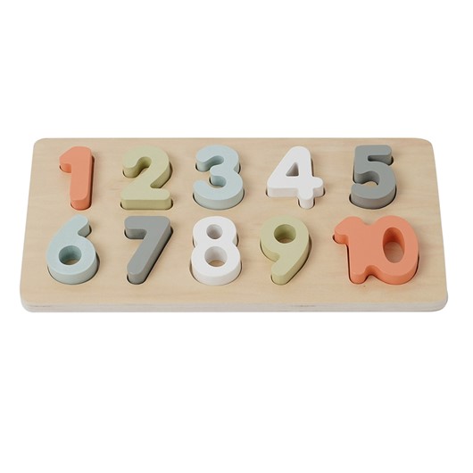 פאזל מספרים מעץ - Wooden Number Puzzle - צבעוני - Colorful