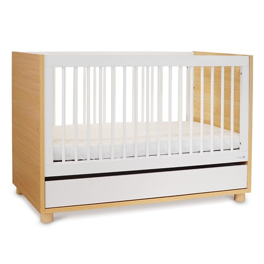מיטת תינוק קורי לבן/עץ – Corry™ Baby Bed White/Wood 130×70 cm - לבן/עץ - White/Wood