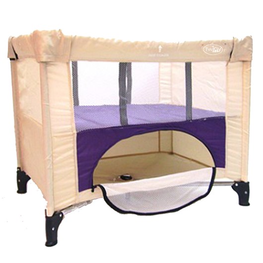עריסת קמפינג מתקפלת HM-360 - שמנת/סגול Cream/Purple