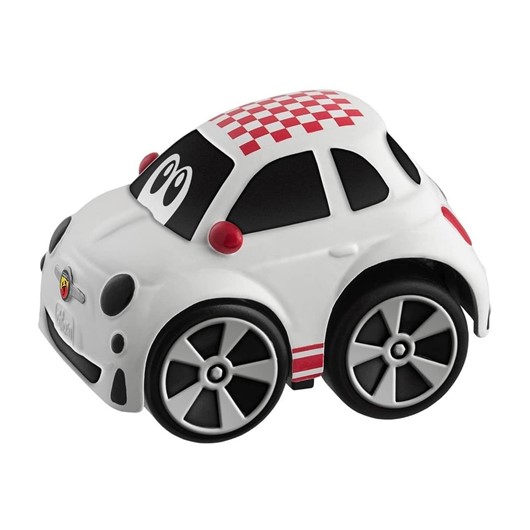 מכונית מיני טורבו פיאט - 500 Toy Turbo Team 500 Stunt Abarth - לבן/אדום - White/Red
