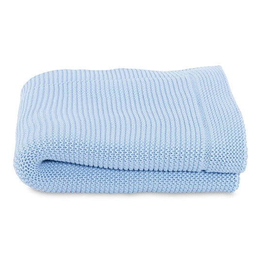 שמיכה סרוגה – Tricot Blanket - תכלת - Light Blue