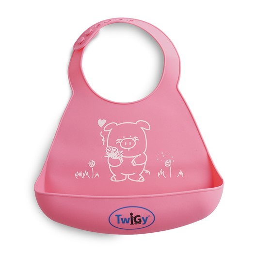 סינר סיליקון לתינוק - Silicone Baby Bib - מידה M | ורוד - Pink